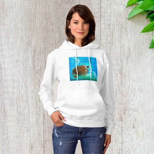 Schildpad Zwemmen Vrouwen Hoodie