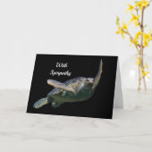 Schildpad Zwemmen Zee Foto Sympathie Kaart (Gele Bloem)