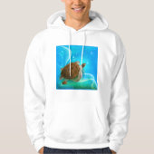 Schildpad Zwemmende Mannen Hoodie (Voorkant)
