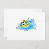 Schildpad zwemt in water briefkaart (Voorkant / Achterkant)