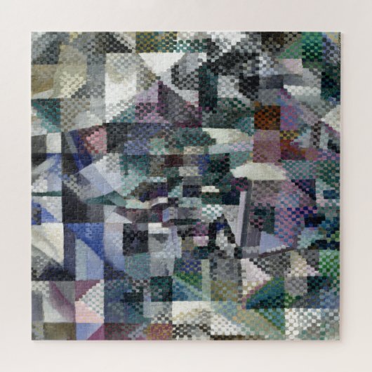 Schildpadachtig Abstract kunstschildervenster 3 Legpuzzel (Horizontaal)