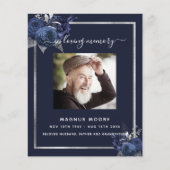 Schildpadblauw-bloemenzilverbegrafeningsprogramma (Voorkant)