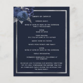 Schildpadblauw-bloemenzilverbegrafeningsprogramma (Achterkant)