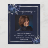 Schildpadblauw-bloemenzilverbegrafeningsprogramma (Voorkant)