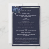 Schildpadblauw-bloemenzilverbegrafeningsprogramma Notitiekaartje (Achterkant)