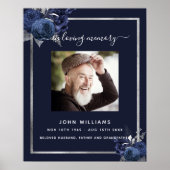 Schildpadblauw-bloemenzilverbegrafeningsprogramma Poster (Voorkant)