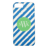 Schildpadblauw monogram Case-Mate iPhone case (Achterkant)