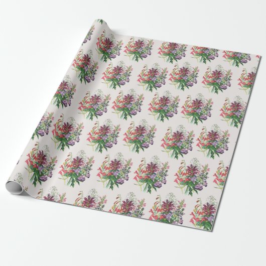 Schildpadbloemen en Baardscheuten Inpakpapier (Uitgerold)
