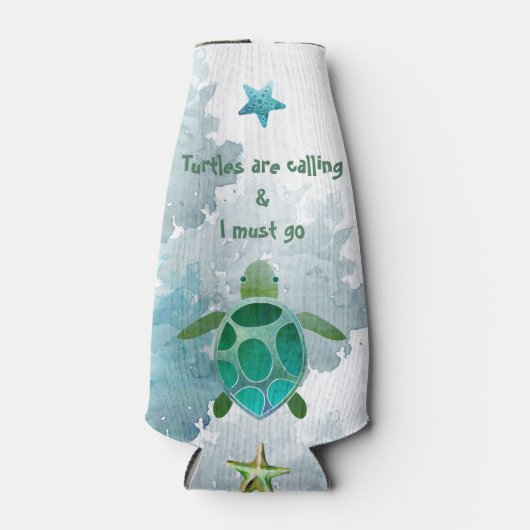 schildpadden bellen en ik moet waterverven flesjeskoeler (Voorkant)