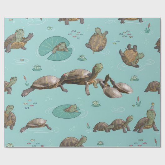 Schildpadden Cadeaupapier (Vlak)