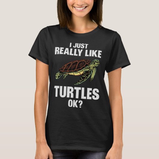 Schildpadden dingen ideeën ik hou gewoon heel erg t-shirt (Voorkant)