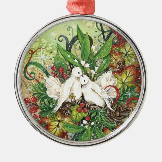 Schildpadden en deco-sierplanten metalen ornament (Voorkant)