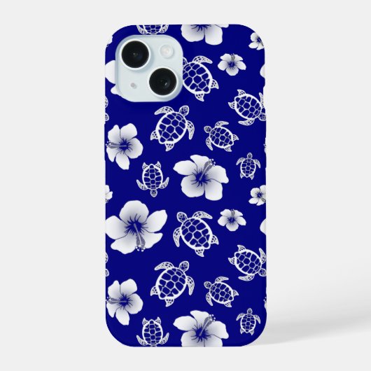 Schildpadden En Hibiscus iPhone 15 Case (Achterkant)