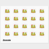 Schildpadden genieten samen van het ontbijt ronde sticker (Vel)