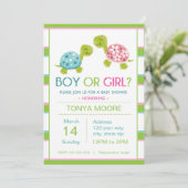 Schildpadden Geslacht Baby shower inspireren Kaart (Staand voorkant)