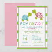 Schildpadden Geslacht Baby shower inspireren Kaart (Voorkant / Achterkant)