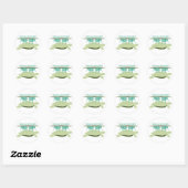 Schildpadden helemaal naar beneden ronde sticker (Vel)