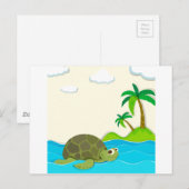 Schildpadden in de oceaan briefkaart (Voorkant / Achterkant)