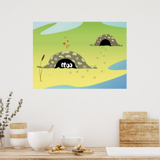 schildpadden in liefde poster (Keuken)