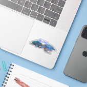 Schildpadden knuffelen Aloha Hawaiian Sticker (Laptop met iPhone)