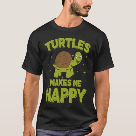 Schildpadden maken me blij Schildpaddenwaterdieren T-shirt (Voorkant)