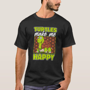 Schildpadden maken me gelukkig Landschildpad Gesch T-shirt