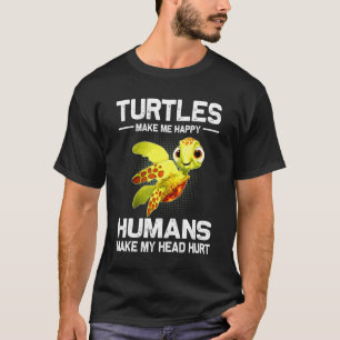 Schildpadden maken me vrolijke Dierenvrienden T - T-shirt