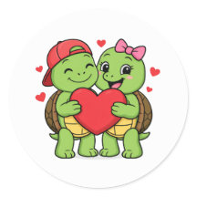 Schildpadden met hart in de hand