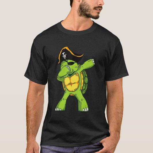 schildpadden met piratenpet t-shirt (Voorkant)