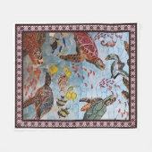 Schildpadden met zeedieren fleece deken (Voorkant (Horizontaal))