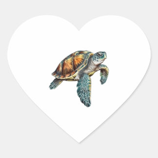 Schildpadden Onderwaterontwerp voor duikers Hart Sticker