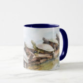 Schildpadden op een Stam in Water Schildpad Kunst  Mok (Voorkant rechts)