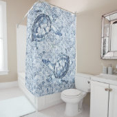 Schildpadden op golven douchegordijn (In situ)