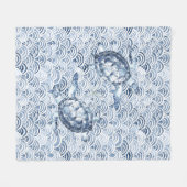 Schildpadden op golven fleece deken (Voorkant (Horizontaal))