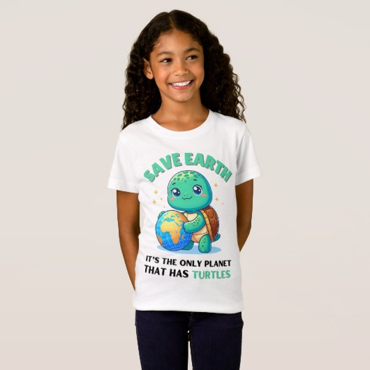 Schildpadden redden de aarde Het is de enige plane T-shirt (Voorkant volledig)