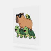 Schildpadden rijden Capybara, Grappig Capybara Acryl Bord (Hoek)