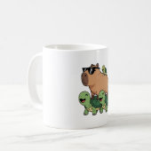 Schildpadden rijden Capybara, Grappig Capybara Koffiemok (Voorkant links)