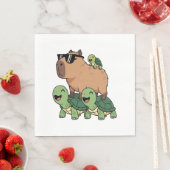 Schildpadden rijden Capybara, Grappig Capybara Servet (Insitu)