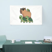 Schildpadden rijden Capybara, Grappig Capybara Spandoek (Beurs)