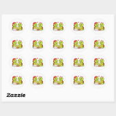 Schildpadden theetijd met liefde ronde sticker (Vel)