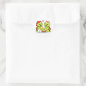 Schildpadden theetijd met liefde ronde sticker (Tas)