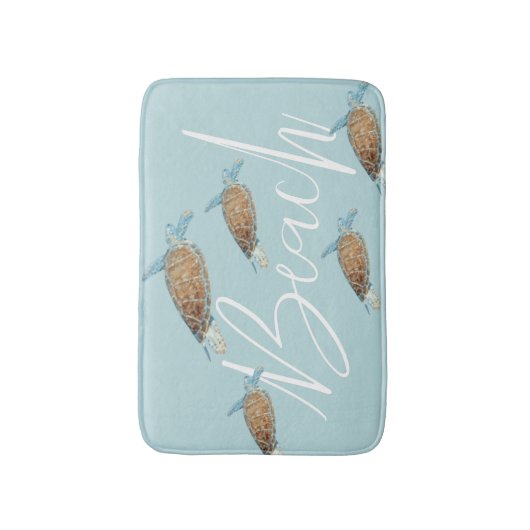 Schildpadden van Zee met "doorsnede" tekst Badmat (Voorkant Verticaal)