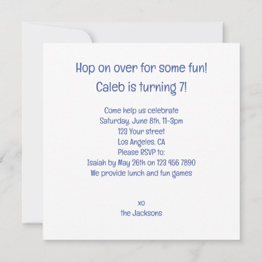 Schildpadden vieren hun verjaardag met taart en pe kaart (Achterkant)