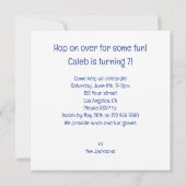 Schildpadden vieren hun verjaardag met taart en pe kaart (Achterkant)