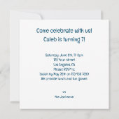 Schildpadden vieren hun verjaardag met taart en pe kaart (Achterkant)