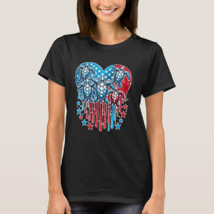 Schildpadden VS Amerikaanse vlag 4 juli Patriottis T-shirt