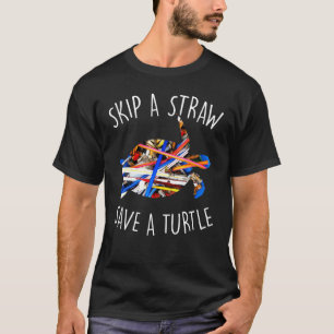 Schildpadden zijn geweldig sla een rietje over en t-shirt