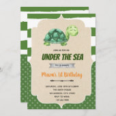 Schildpaddenverjaardag op uitnodiging van het zee (Voorkant / Achterkant)