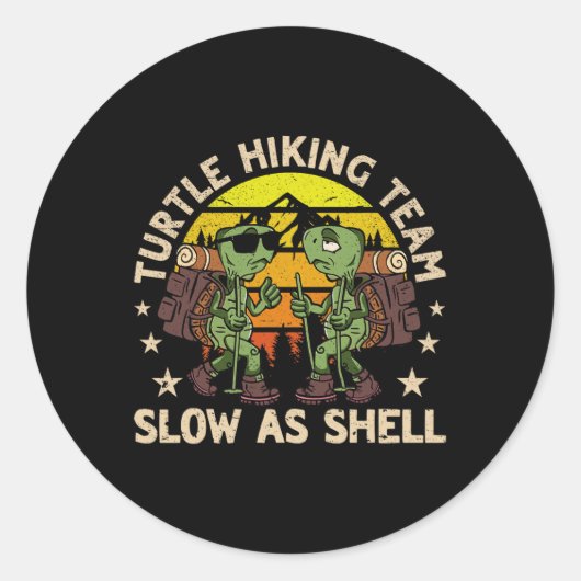 Schildpaddenwandelteam traag als Shell grappige wa Ronde Sticker (Voorkant)