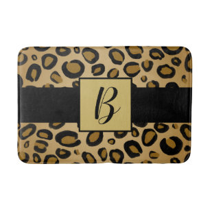 Schildpaddestoel bedrukte goudbeige tinten badmat